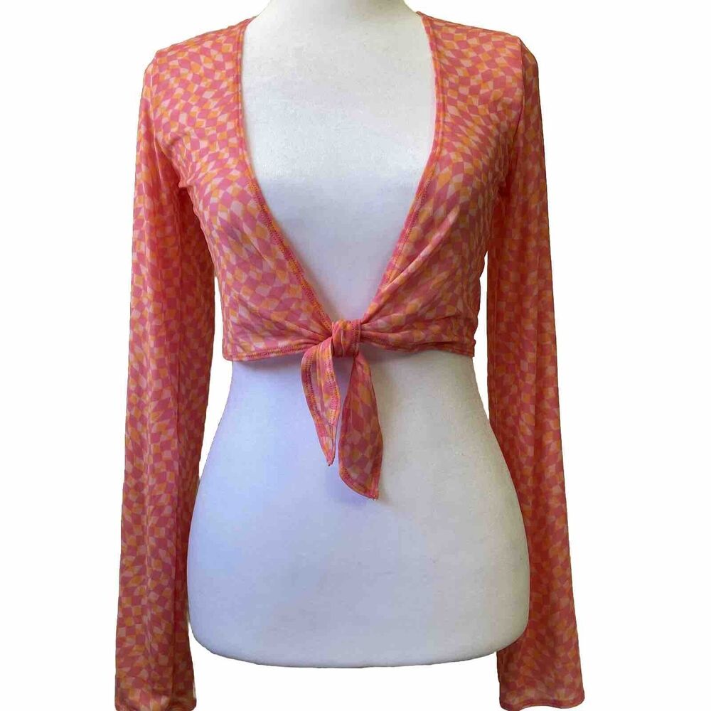 L*Space Bandera Triangle Top Sheer Tie Front Coverup Beach Cruise Small NWT - Picture 3 of 8
